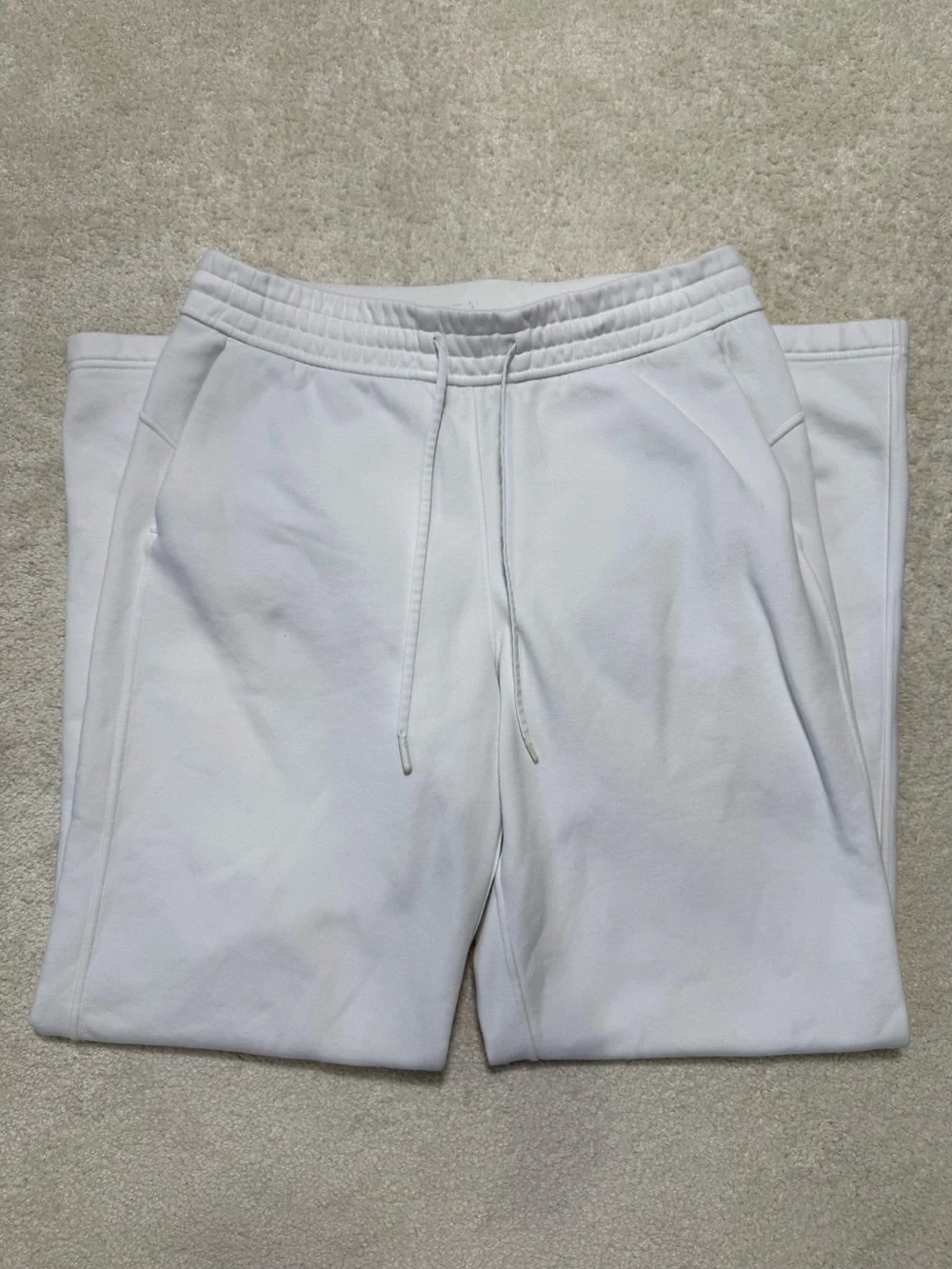 Lululemon Loungeful Straight Leg Pant Lounge Fleece Sweatpants White Size 10